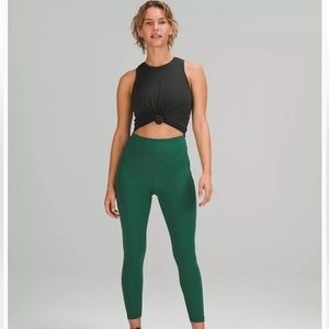 Power thru high rise tights- green